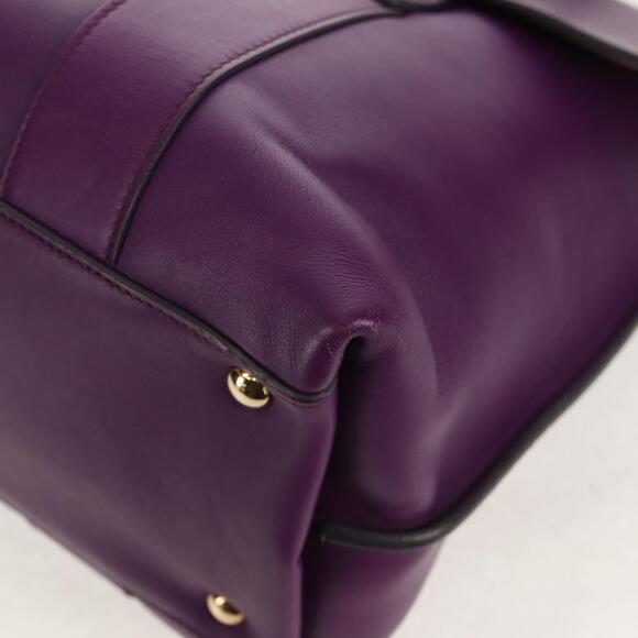 Salvatore Ferragamo Gancini Hand Bag Leather Purple Gold Auth BA8415V - Picture 15 of 16